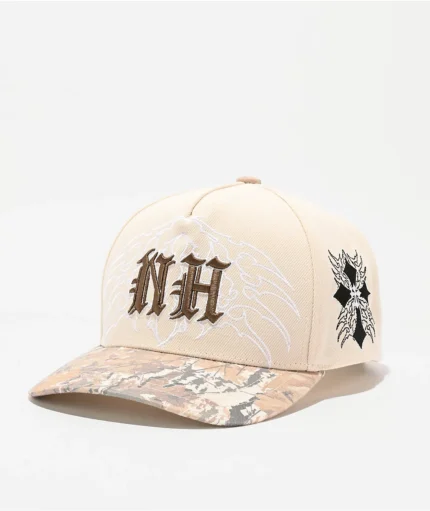 Ninth Hall A Frame Cross Natural & Camo Snapback Hat