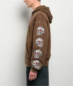 Ninth Hall Dragon Fire Brown Wash Zip Hoodie