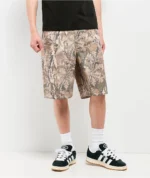 Ninth Hall Faded Camo Double Knee Loose Carpenter Shorts