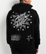 Ninth Hall Flame Boxy Hoodie in Black