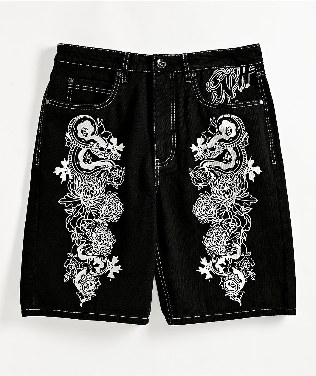 Ninth Hall Waylay Black Raw Denim Shorts Ninth Hall Waylay Black Raw Denim Shorts