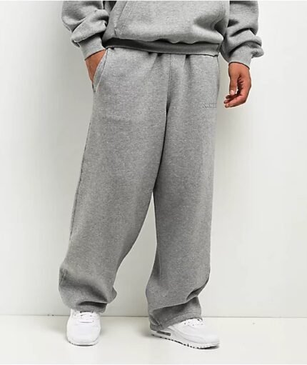 Ninth Hall Logo Grey Oversized Open Hem Sweatpants