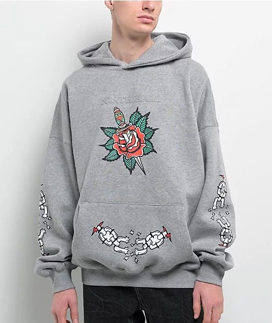 Ninth Hall Fundamentals Tattoo Flash Hoodie Grey Ninth Hall Fundamentals Tattoo Flash Hoodie Grey